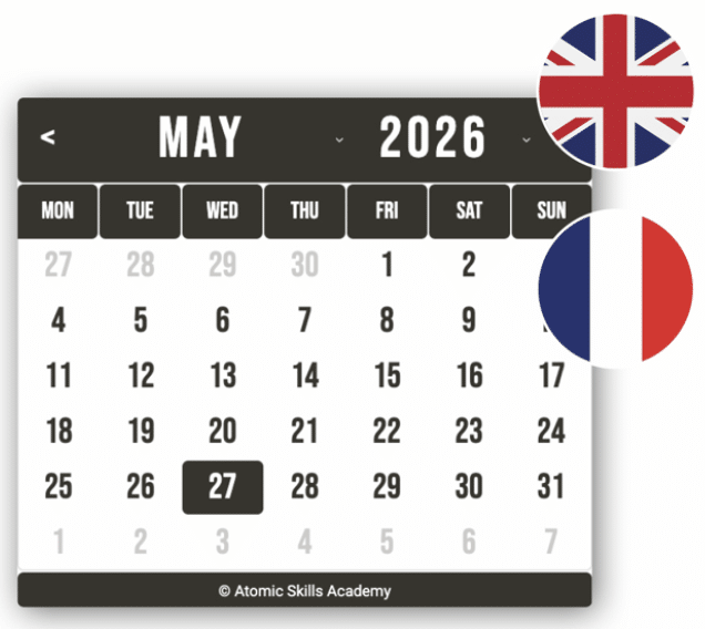 Widget Calendrier Notion – aperçu